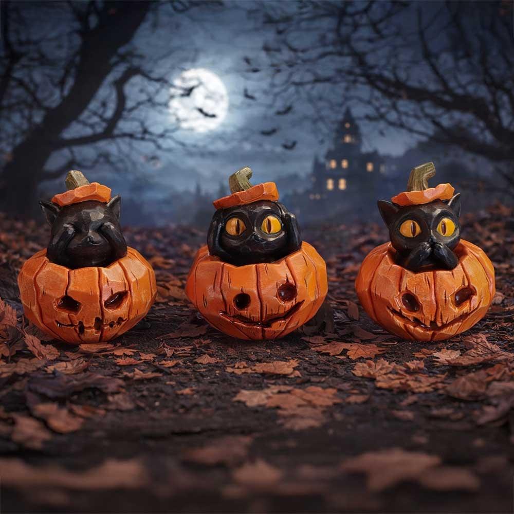Nemesis Now - Three Wise Pumpkin Patch Figurines - Multicolours